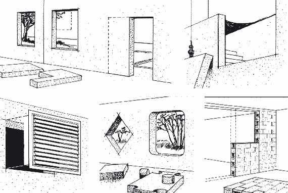 Tür- und Wandausschnitte